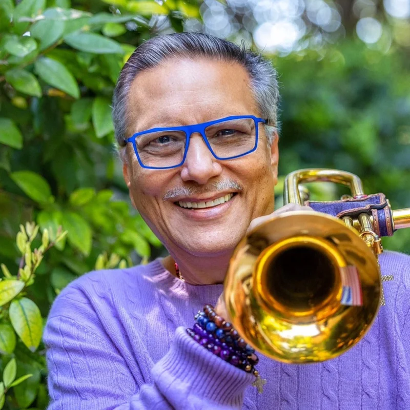 Arturo Sandoval avec sa trompette, photo promotionnelle IMN